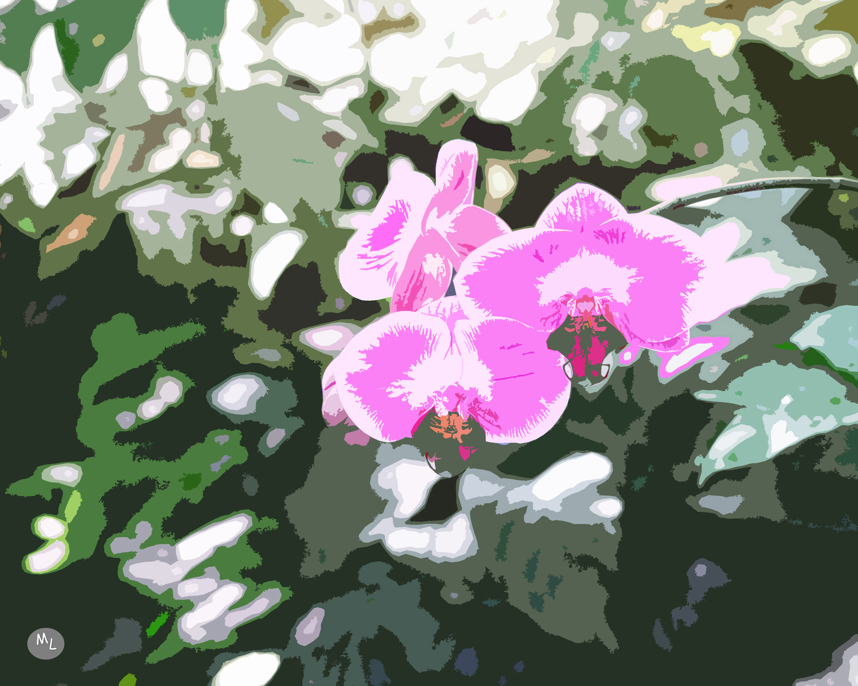 Orchids — 20 x 16 manipulated photo art by Mike Lisagor